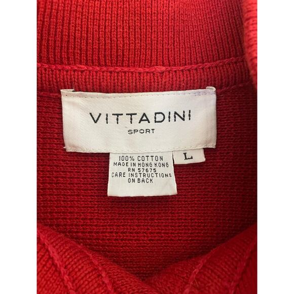 Vintage 90s Vittadini Red Knit Sweater Jacket Size Large - Picture 7 of 7
